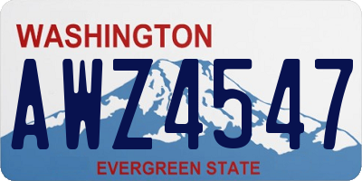 WA license plate AWZ4547