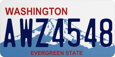 WA license plate AWZ4548