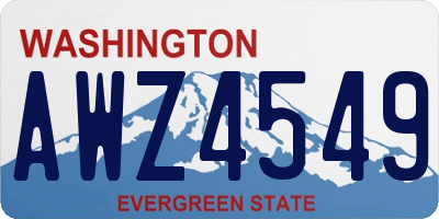 WA license plate AWZ4549
