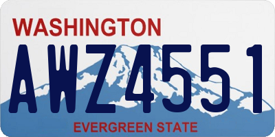 WA license plate AWZ4551