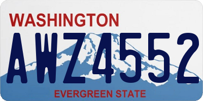 WA license plate AWZ4552