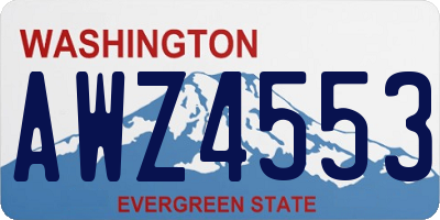 WA license plate AWZ4553