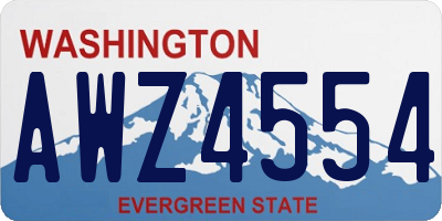 WA license plate AWZ4554
