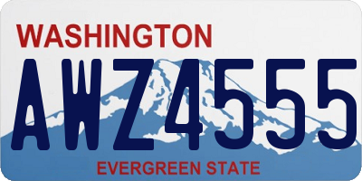 WA license plate AWZ4555