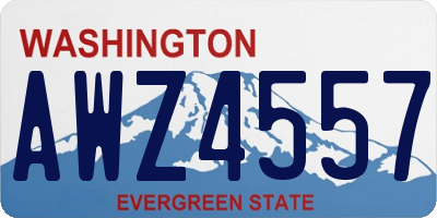 WA license plate AWZ4557