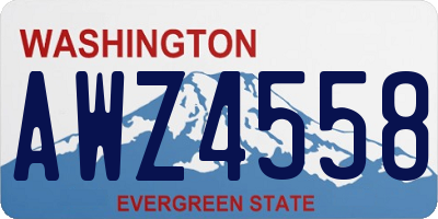 WA license plate AWZ4558