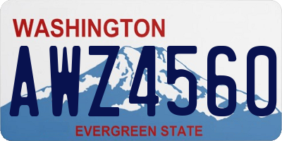 WA license plate AWZ4560