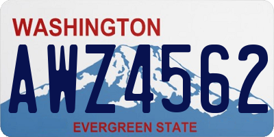 WA license plate AWZ4562