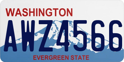 WA license plate AWZ4566