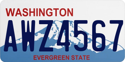 WA license plate AWZ4567