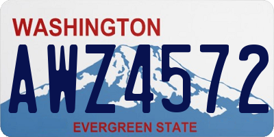 WA license plate AWZ4572