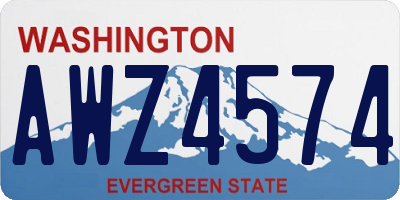 WA license plate AWZ4574