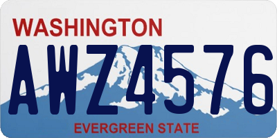 WA license plate AWZ4576