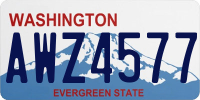 WA license plate AWZ4577