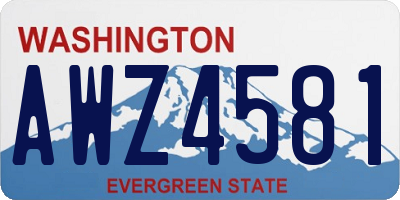WA license plate AWZ4581