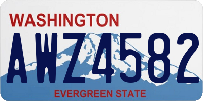WA license plate AWZ4582