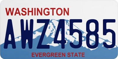 WA license plate AWZ4585
