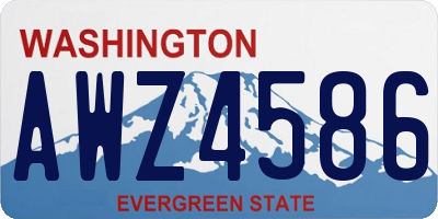 WA license plate AWZ4586