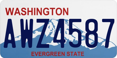 WA license plate AWZ4587