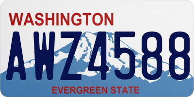 WA license plate AWZ4588