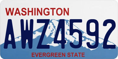 WA license plate AWZ4592