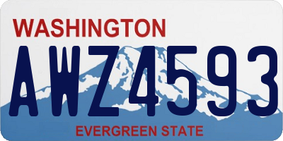 WA license plate AWZ4593