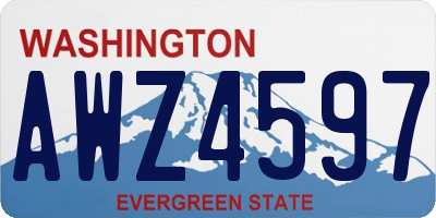 WA license plate AWZ4597