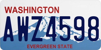 WA license plate AWZ4598