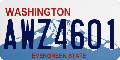 WA license plate AWZ4601