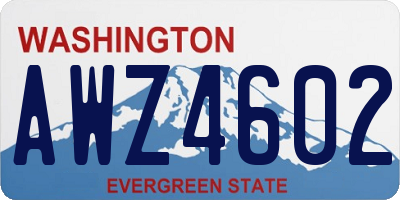 WA license plate AWZ4602