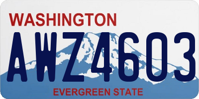 WA license plate AWZ4603