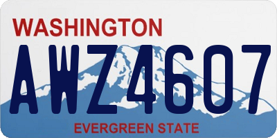 WA license plate AWZ4607