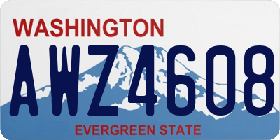 WA license plate AWZ4608