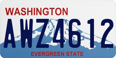 WA license plate AWZ4612