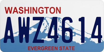 WA license plate AWZ4614
