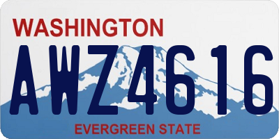 WA license plate AWZ4616