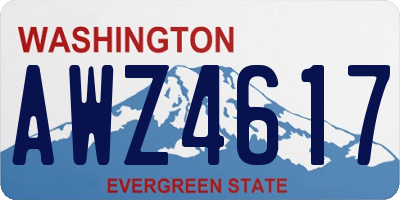 WA license plate AWZ4617