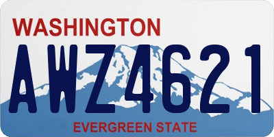 WA license plate AWZ4621