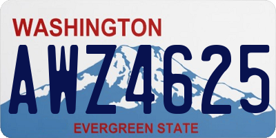 WA license plate AWZ4625