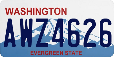 WA license plate AWZ4626