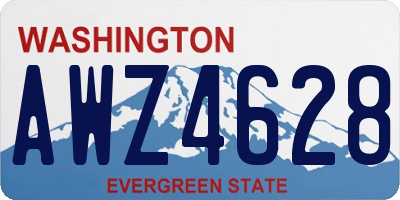 WA license plate AWZ4628