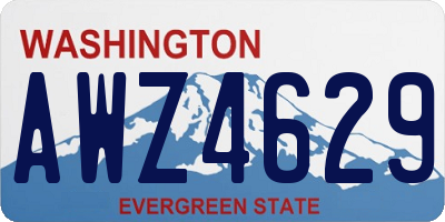 WA license plate AWZ4629