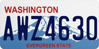 WA license plate AWZ4630