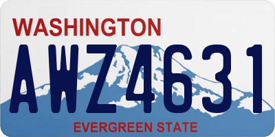 WA license plate AWZ4631