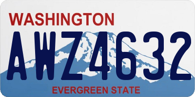 WA license plate AWZ4632