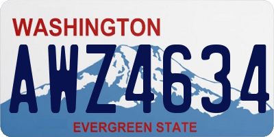 WA license plate AWZ4634