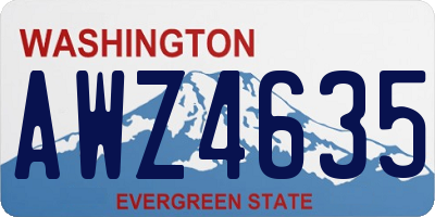 WA license plate AWZ4635