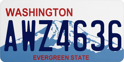 WA license plate AWZ4636
