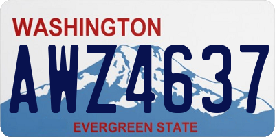 WA license plate AWZ4637