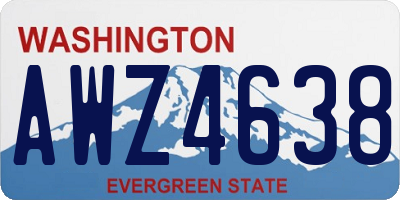WA license plate AWZ4638